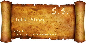 Simits Vince névjegykártya